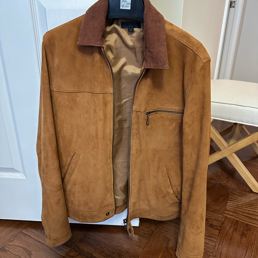 Men's Tan Suede Jacket - Picture 2 of 7